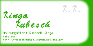 kinga kubesch business card